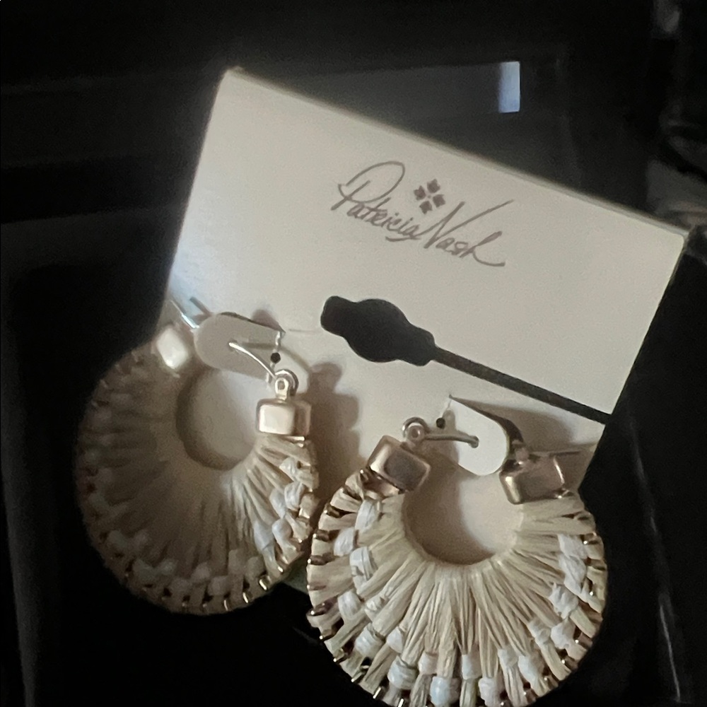 Patricia Nash Woven Gold and Cream Earrings